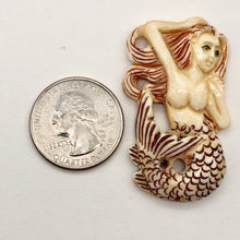 Load image into Gallery viewer, Splash Hand Carved Mermaid Centerpiece Bead | 42x26x5mm | - PremiumBead Alternate Image 3
