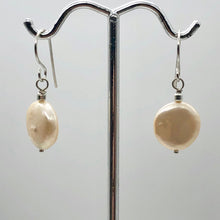 Load image into Gallery viewer, Natural Peach Coin FW Pearl Drop/Dangle Earrings | 1 1/4" Long | Peach |