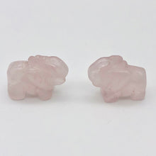 Load image into Gallery viewer, 2 Wild Hand Carved Rose Quartz Elephant Beads | 22.5x17.5x9.5mm | Pink - PremiumBead Primary Image 1