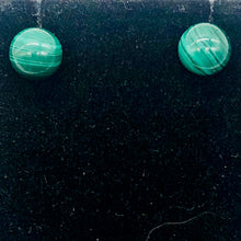 Load image into Gallery viewer, Malachite 8mm Sterling Silver Stud Ball Earrings | 8mm | Green | 1 Earrings