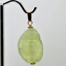 Load image into Gallery viewer, Hand Carved Green Jade Buddha 14K Gold Filled Pendant| 1 5/8" Long |