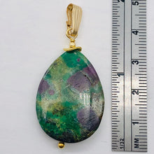 Load image into Gallery viewer, Natural Ruby Zoisite and 14K Gold Filled Pendant | 2" Long | Green/Red |