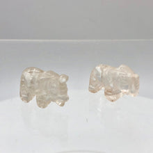 Load image into Gallery viewer, 2 Wild Hand Carved Clear Quartz Elephant Beads | 22.5x21x10mm | Clear - PremiumBead Primary Image 1