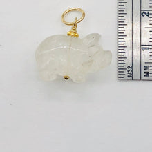 Load image into Gallery viewer, Piggie! Carved Clear Quartz Pig 22K Vermeil Pendant 509274QZG
