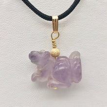 Load image into Gallery viewer, Amethyst Squirrel Pendant Necklace | Semi Precious Stone Jewelry | 14k Pendant - PremiumBead Primary Image 1