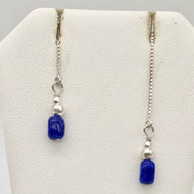 Load image into Gallery viewer, Lapis Lazuli and Sterling Threader Earrings 303272B - PremiumBead Primary Image 1