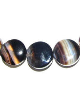 Load image into Gallery viewer, 3 Beads of Black and White Sardonyx Agate 15mm Coin Beads 8580 - PremiumBead Alternate Image 2