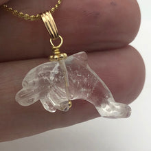 Load image into Gallery viewer, Quartz Dolphin Pendant Necklace | Semi Precious Stone Jewelry | 14k Pendant - PremiumBead Alternate Image 3
