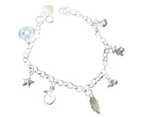 Load image into Gallery viewer, Italian! Jingle 6" Solid 5.9 Gram Sterling Silver Charm Bracelet 9976A