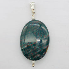 Load image into Gallery viewer, Rare Bloodstone Sterling Silver Oval Pendant with Quartz Crystal | 2" Long |