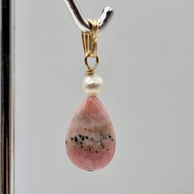 Load image into Gallery viewer, Rhodochrosite and Pearl 14K Gold Filled Pendant | 1 1/8 Inch Long | - PremiumBead Primary Image 1