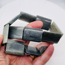 Load image into Gallery viewer, 1 Wild Cat's Eye Chrysoberyl Quartz 36x25mm Rectangle Bead 7521
