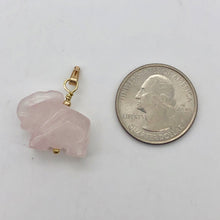 Load image into Gallery viewer, Trumpeting Rose Quartz Elephant Pendant Necklace | Animal Jewelry | 14K Pendant