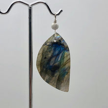 Load image into Gallery viewer, Labradorite Sterling Silver Drop Pendant | 2 1/8" Long | Blue Golden |