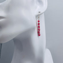 Load image into Gallery viewer, Rhodonite with Sterling Silver Beads Drop/Dangle Earrings | 1 1/2" Long | Pink |
