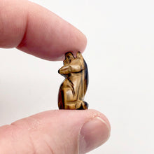 Load image into Gallery viewer, Howling New Moon Tiger's Eye Wolf Coyote Figurine | 21x11x8mm | Golden Brown - PremiumBead Primary Image 1