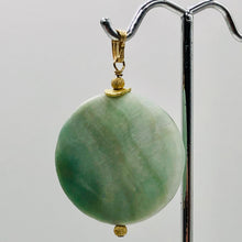 Load image into Gallery viewer, Hemimorphite14K Gold Filled Disc Dangle Pendant | 1 3/4" Long | Aqua/Green |