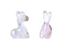 Load image into Gallery viewer, Graceful 2 Carved Rose Quartz Giraffe Beads | 21x16x10mm | Pink
