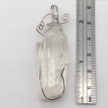 Load image into Gallery viewer, Kunzite Wire-Wrap Clear Crystal Sterling Silver Pendant | 2 1/4 Inch Long |