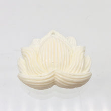 Load image into Gallery viewer, Water Buffalo Bone Lotus Flower Pendant Bead | 25.5x26x4.5mm | White | 10843 | 25.5x26x4.5mm | Cream - PremiumBead Alternate Image 2