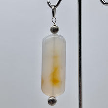 Load image into Gallery viewer, Orange White Sardonyx Pendant with Sterling Silver Accent Bead | 2 1/2" Long |