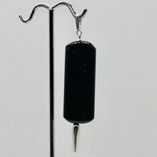 Load image into Gallery viewer, Hypersthene, Flat Rounded Rectangle Dangle Pendant| 2 1/2 ' Long | Black/Silver|