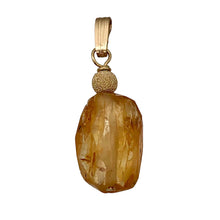 Load image into Gallery viewer, Topaz Precious Faceted Crystal Drop 14K Gold Filled Pendant | 1" Long | Orange |