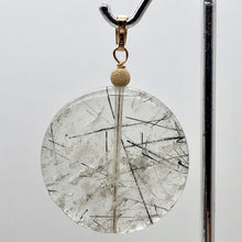 Load image into Gallery viewer, Tourmalated Quartz Beautiful Round 14K Gold Filled Pendant | 30mm | Disc |