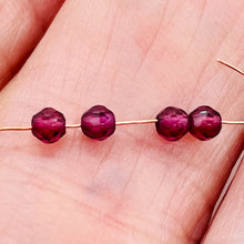 Load image into Gallery viewer, 4 Gorgeous Rhodolite Garnet Excellent 3mm Faceted Beads 06542