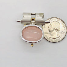 Load image into Gallery viewer, Ruby and Rose QuartzSterling Silver Drop Pendant | 1 1/4" Long | Pink/Red |