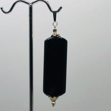 Load image into Gallery viewer, Hypersthene, Flat Rounded Rectangle Dangle Pendant| 2 1/2 ' Long | Black/Silver|