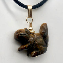 Load image into Gallery viewer, Tiger's Eye Squirrel Pendant Necklace|Semi Precious Stone Jewelry|14k Pendant