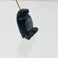 Load image into Gallery viewer, Hand-Carved Obsidian Penguin Bead Figurine! | 21.5x12.5x11mm | Black/White - PremiumBead Alternate Image 12