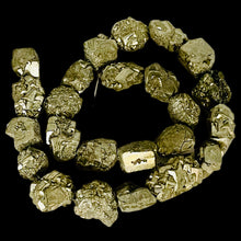 Load image into Gallery viewer, Pyrite Crystals Strand | 20x17x15 to 15x13x10mm | Silver Gold | 27 Beads |