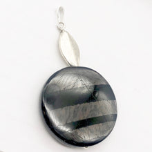 Load image into Gallery viewer, Silver Mirrors Hypersthene 29x7mm Disc Sterling Silver Pendant | 2"Long |