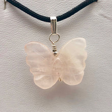 Load image into Gallery viewer, Flutter Carved Rose Quartz Butterfly and Sterling Silver Pendant 509256RQS - PremiumBead Primary Image 1