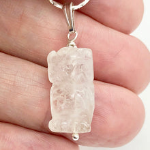 Load image into Gallery viewer, Quartz Owl Pendant Necklace | Semi Precious Stone Jewelry | Silver Pendant - PremiumBead Alternate Image 3