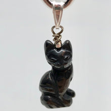 Load image into Gallery viewer, Adorable! Hematite Cat & Solid Sterling Silver Pendant 509257HMS - PremiumBead Alternate Image 4