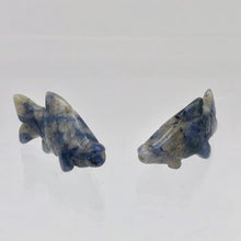Load image into Gallery viewer, Swimming 2 Hand Carved Sodalite Koi Fish Beads | 23x11x5mm | Blue white - PremiumBead Alternate Image 4