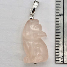 Load image into Gallery viewer, Rose Quartz Wolf Pendant Necklace| Semi Precious Stone Jewelry |Sterling Silver|