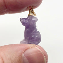 Load image into Gallery viewer, Amethyst Dog Pendant Necklace | Semi Precious Stone Jewelry | 14k Pendant - PremiumBead Alternate Image 2