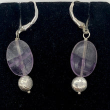 Load image into Gallery viewer, Enchanting Fluorite 15x10mm Bead Dangle Silver Earrings! | 1 1/2" Long |