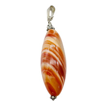 Load image into Gallery viewer, Sardonyx Sterling Silver Briolette Pendant | 2 1/4" Long | Orange/White | 1 |