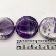 Load image into Gallery viewer, Chevron Amethyst Round Coin Stone | 30x7mm | Purple White | 6 Bead(s)