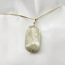 Load image into Gallery viewer, Chatoyant Green Kunzite Hiddenite Crystal 14KGF Pendant | 1 7/8" Long |