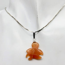 Load image into Gallery viewer, Cartoon Natural Red Carnelian Dangly Octopus Sterling Silver Pendant| 1 1/4 " |
