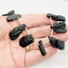 Load image into Gallery viewer, Tektite Natural Pendant Bead Strand | 35x17x6 to 30x12x5mm | 19 Beads |