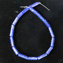 Load image into Gallery viewer, Lapis Lazuli Strand Tube | 9x4 mm | Blue/Silver | 50 Beads|