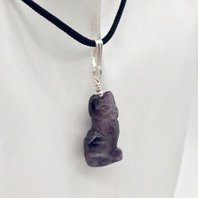 Load image into Gallery viewer, Adorable! Amethyst Cat Sterling Silver Pendant