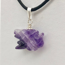 Load image into Gallery viewer, Amethyst Hand Carved Winged Dragon Sterling Silver Pendant | 1 3/16" | 509286AMS - PremiumBead Alternate Image 10